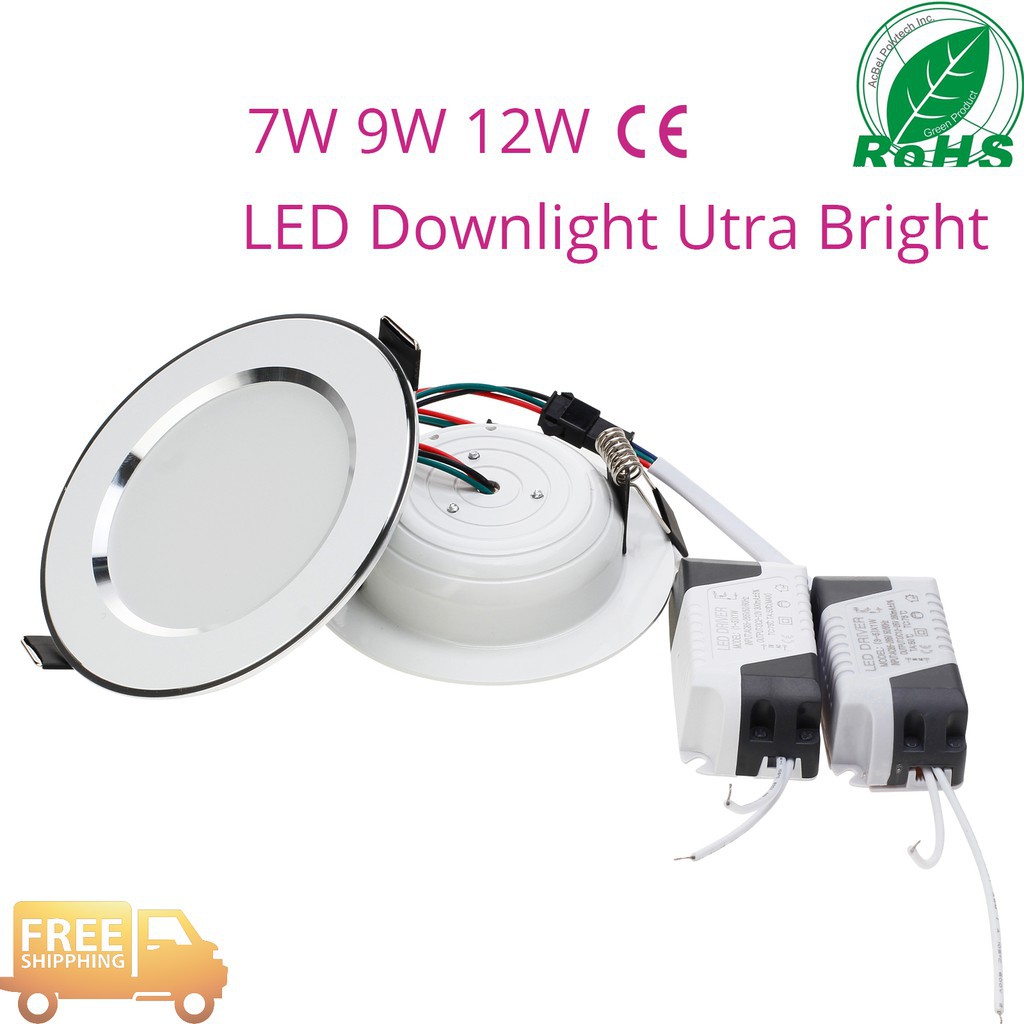 5x Ranpo LED Downlight Light 3 Colors Recessed Ceiling Fixture 12W 9W ...