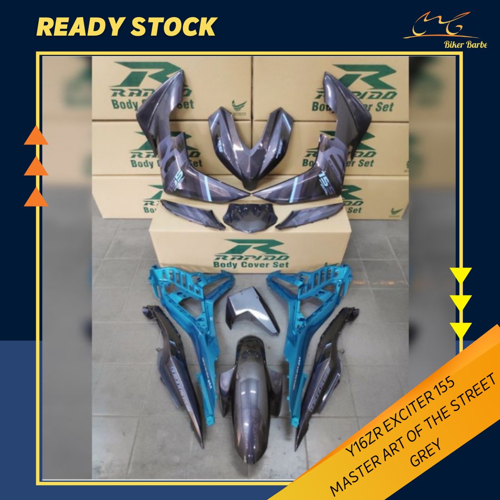 Ready Stock Coverset Bodyset Yamaha Y Y Zr Exciter Set Master Art Of The Street Grey