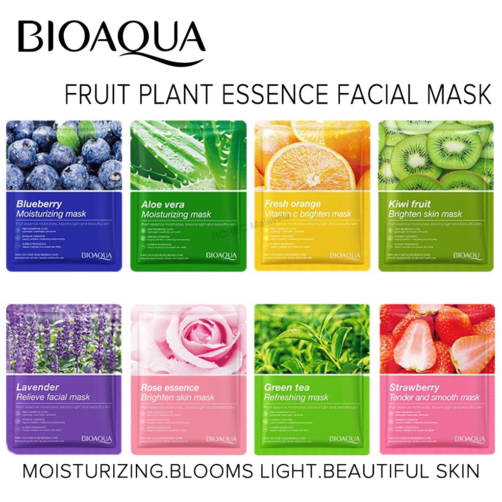 BIOAQUA Fruit Plant Extract Essence Moisturizing Hydrating Brighten Facial Mask