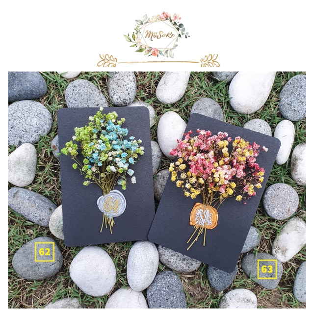 掺色系满天星花卡 Mixed Colors Baby Breath Floral Card Shopee Malaysia