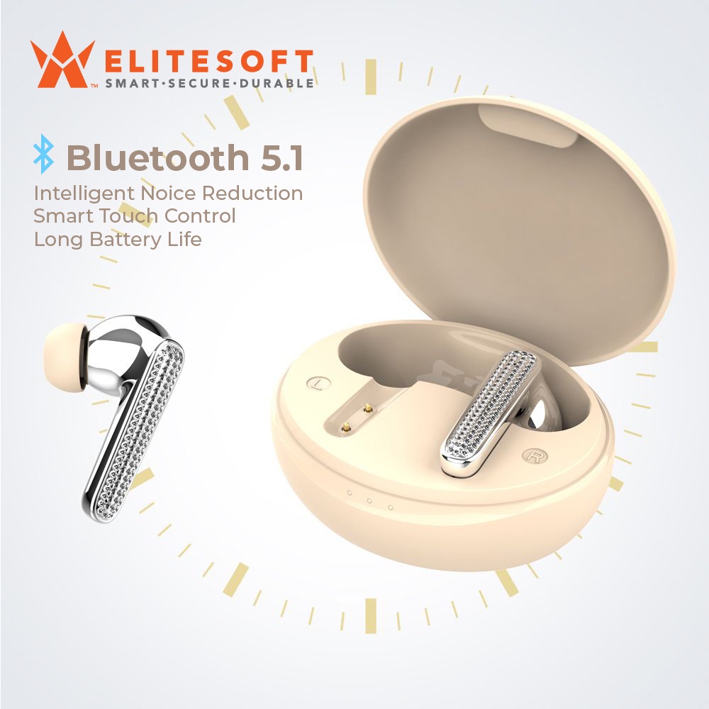 Elitesoft TWS Diamond Bluetooth 5.1 Earphone Wireless Sports Headphone