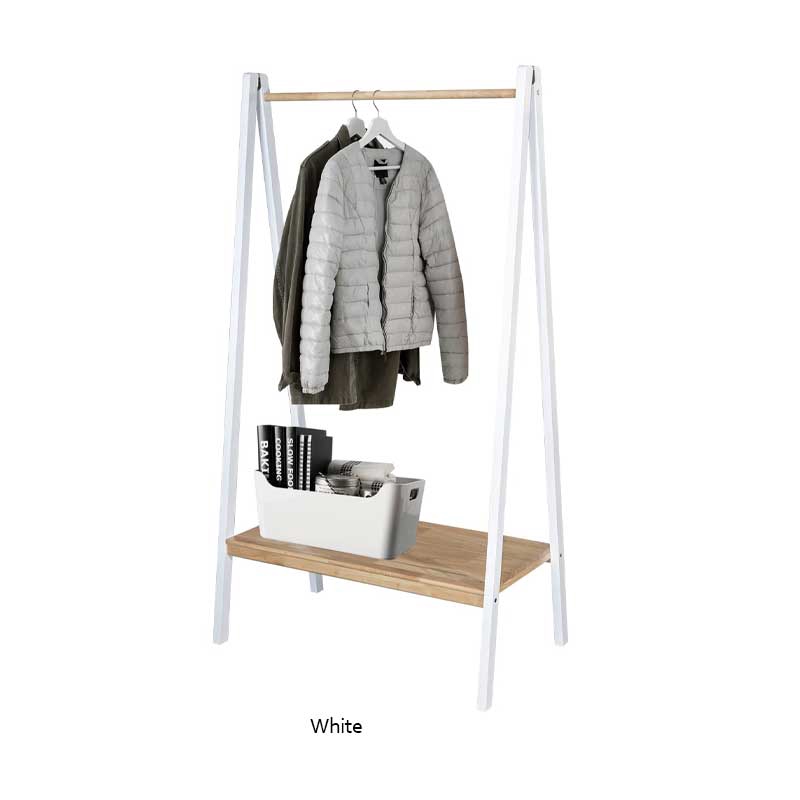 HARTO Modern Simple Wooden Laundry Stand Hanging Coat Rack Clothes Organizer Cloth Hanger Storage Rak Baju