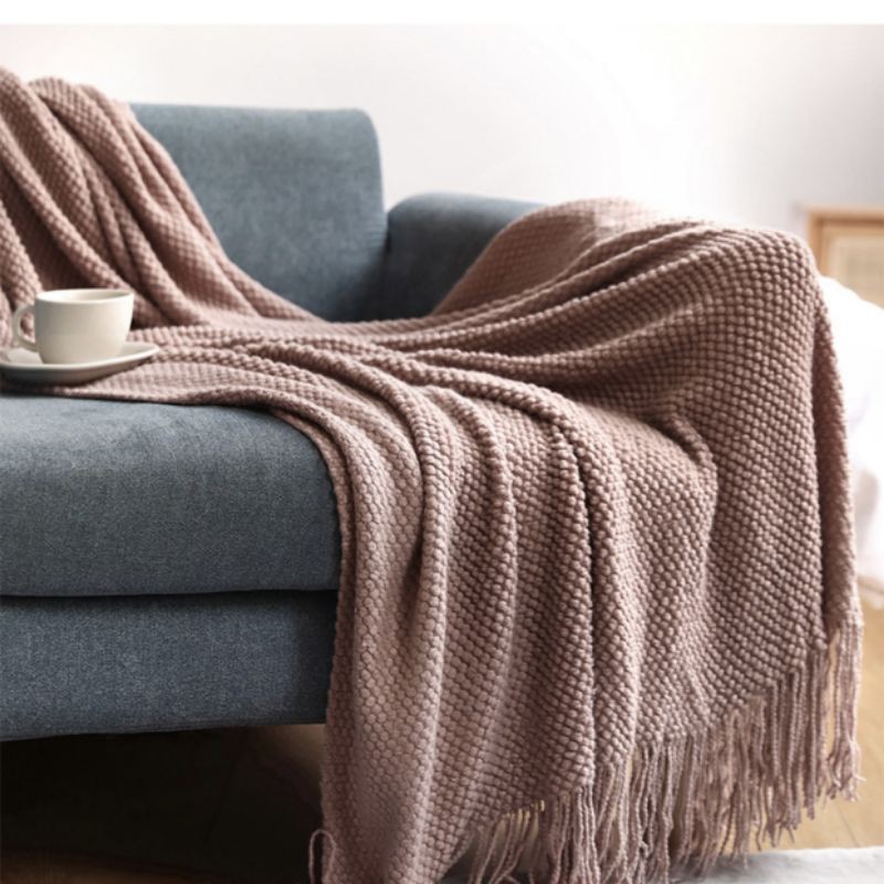 Soft Knitted Throw Blanket Knitting Crochet Air-Condition Bed Sofa Chair Blanket