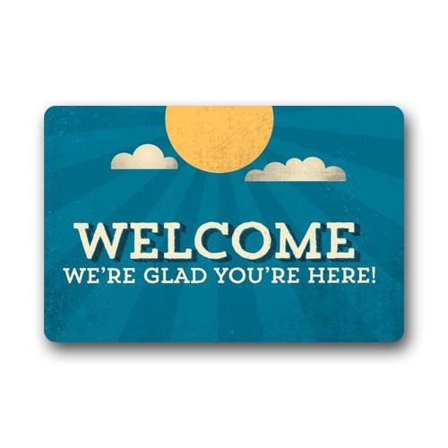 Welcome We Are Glad You Are Here Indoor Outdoor Decor Rug Doormat