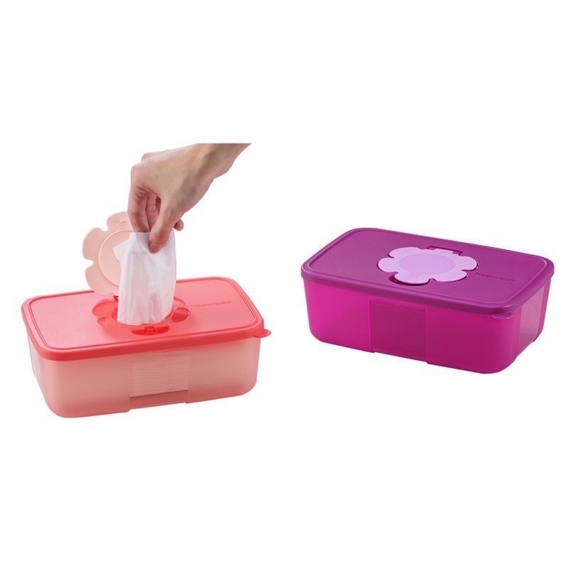 Tupperware Tissue Box 1pc coral purple all type of tissue Ready Stock