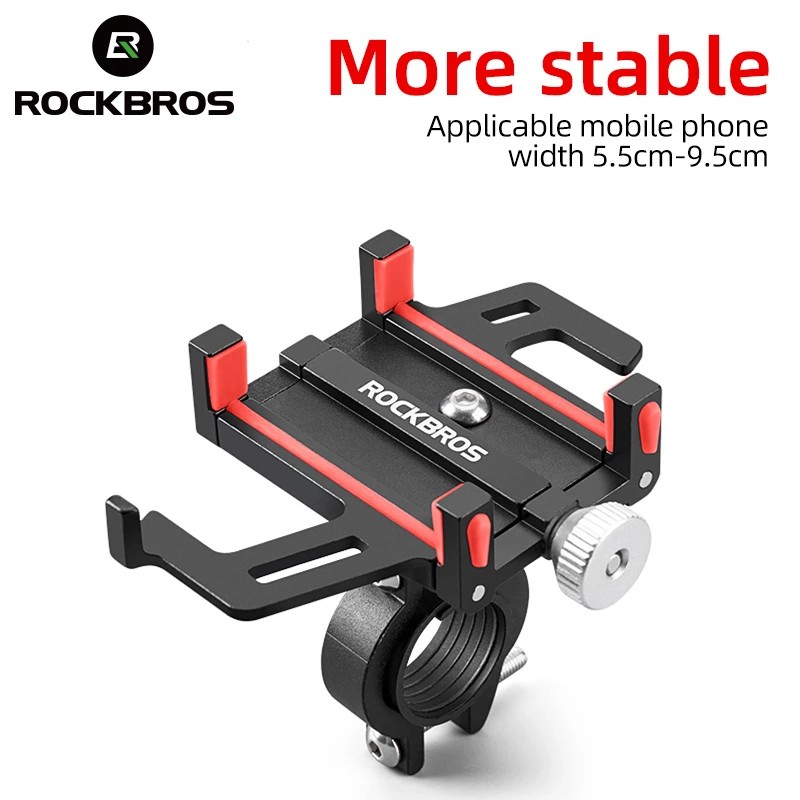 【MY Delivery】ROCKBROS Phone Holder Bicycle Motorcycle Electric Smartphone CNC Aluminum Alloy Bracket Five Claws Mechanical Bike Phone Holder