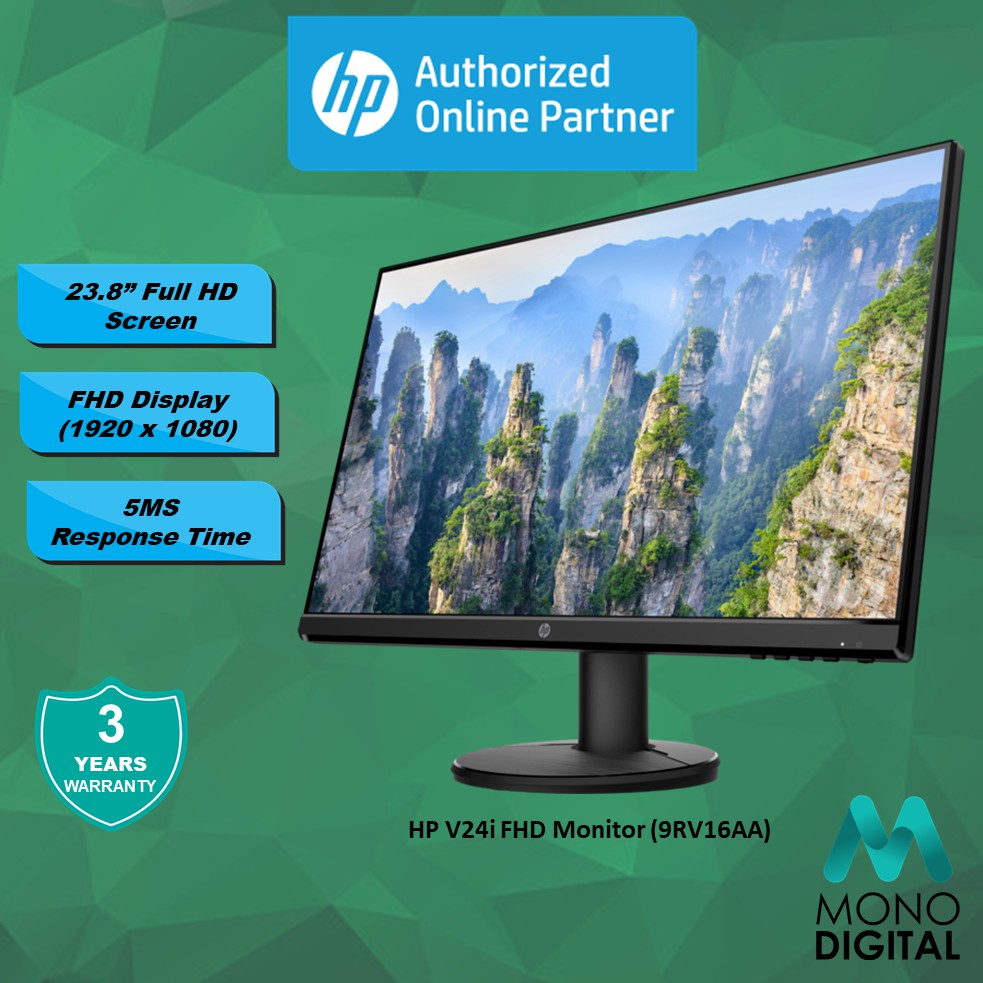 HP Monitor V24i FHD IPS 60Hz 5ms Borderless LED Backlit Display Anti