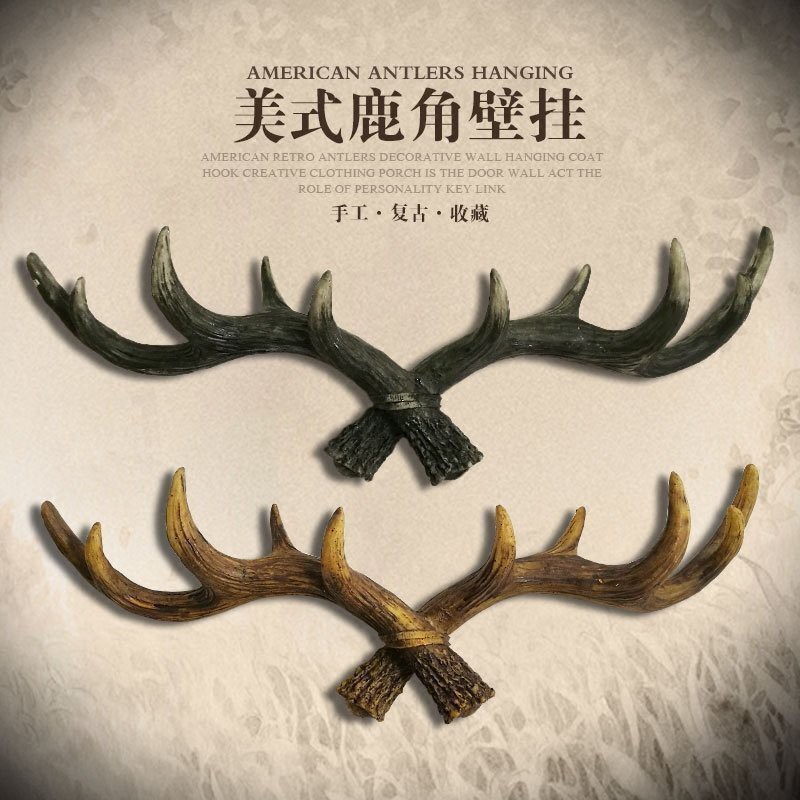 American Antlers Hanging Vintage Wall Decor Wall Hanging Living