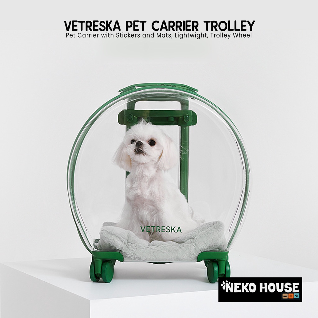 [READY STOCK] VETRESKA Pet Carrier with Stickers and Mat, Lightweight ...