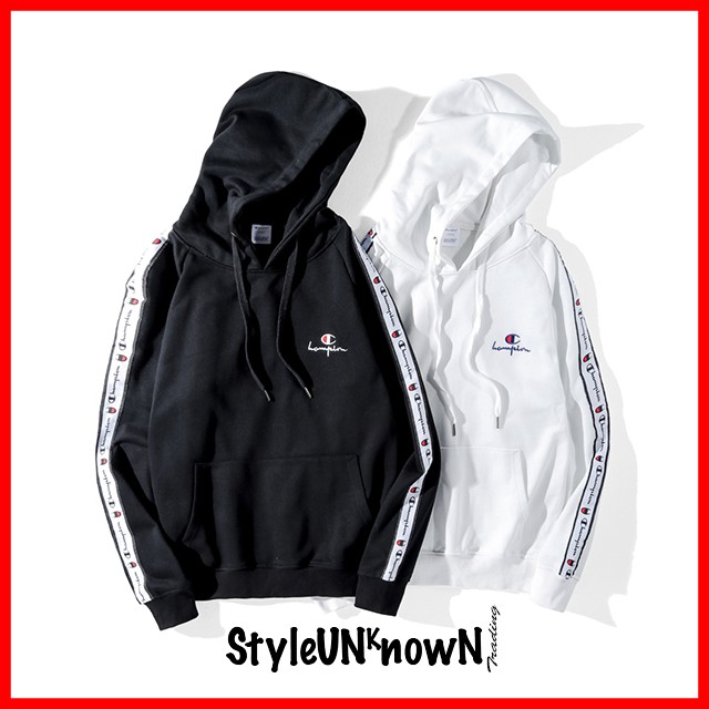 champion hoodie white and black