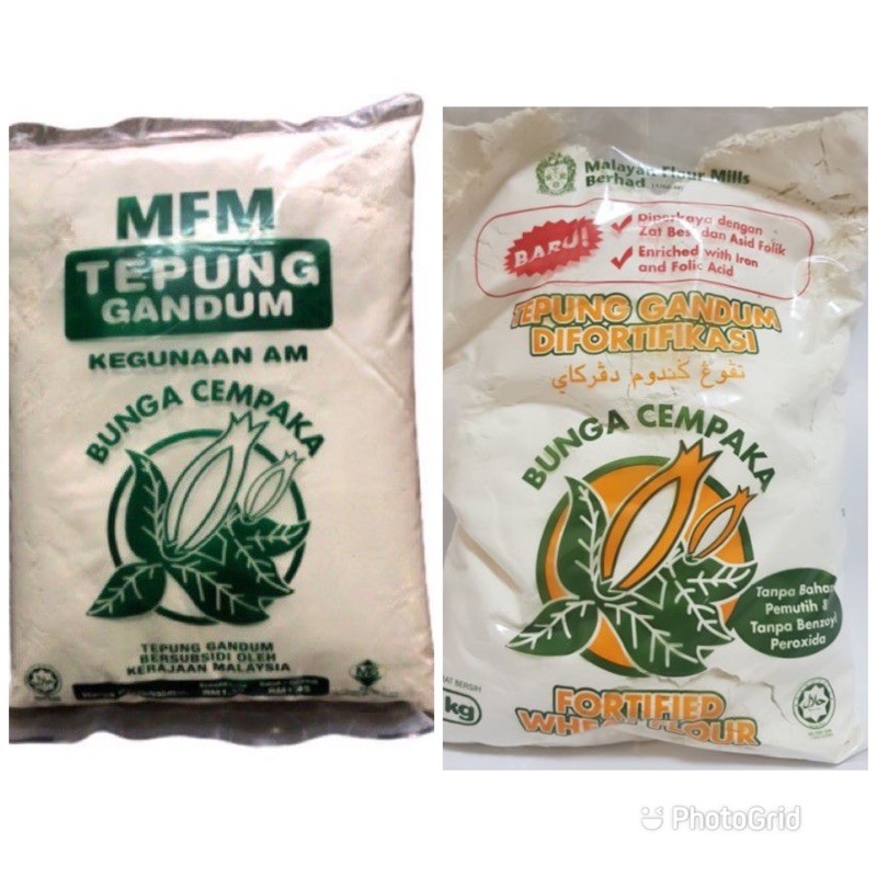 Tepung Gandum Bunga Cempaka Fortified / Wheat Flour 1KG Shopee Malaysia