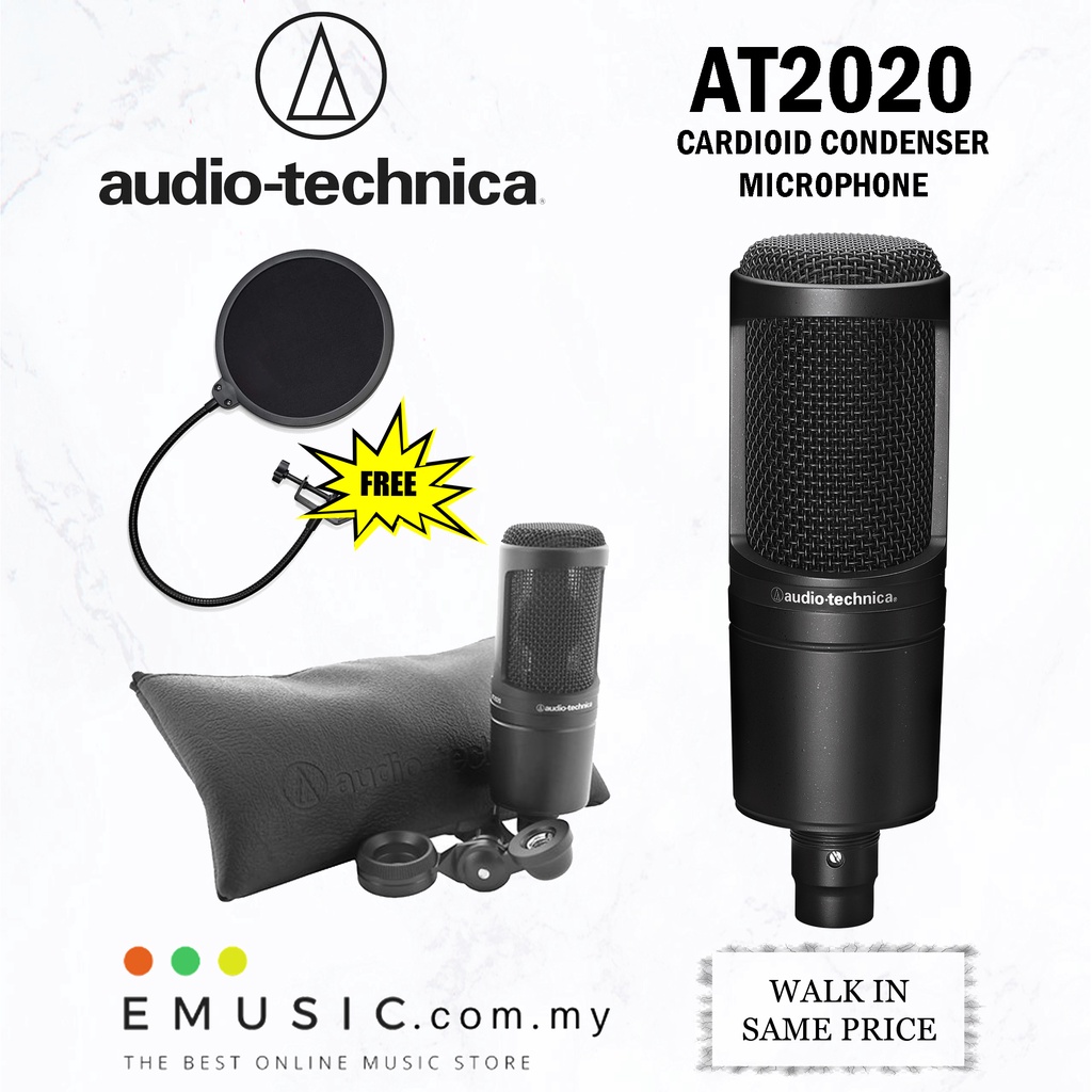 Audio Technica AT2020 Cardioid Condenser Microphone with Pop Filter (AudioTechnica / AT2020
