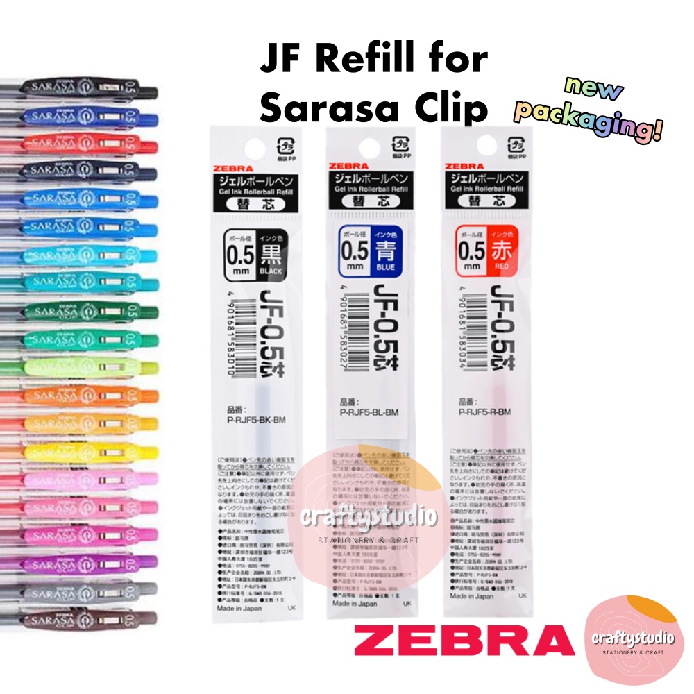 (REFILL) 0.5mm/0.7mm Zebra Sarasa Clip Gel Pen Refill, Zebra JF Refill, Sarasa Grand Refill