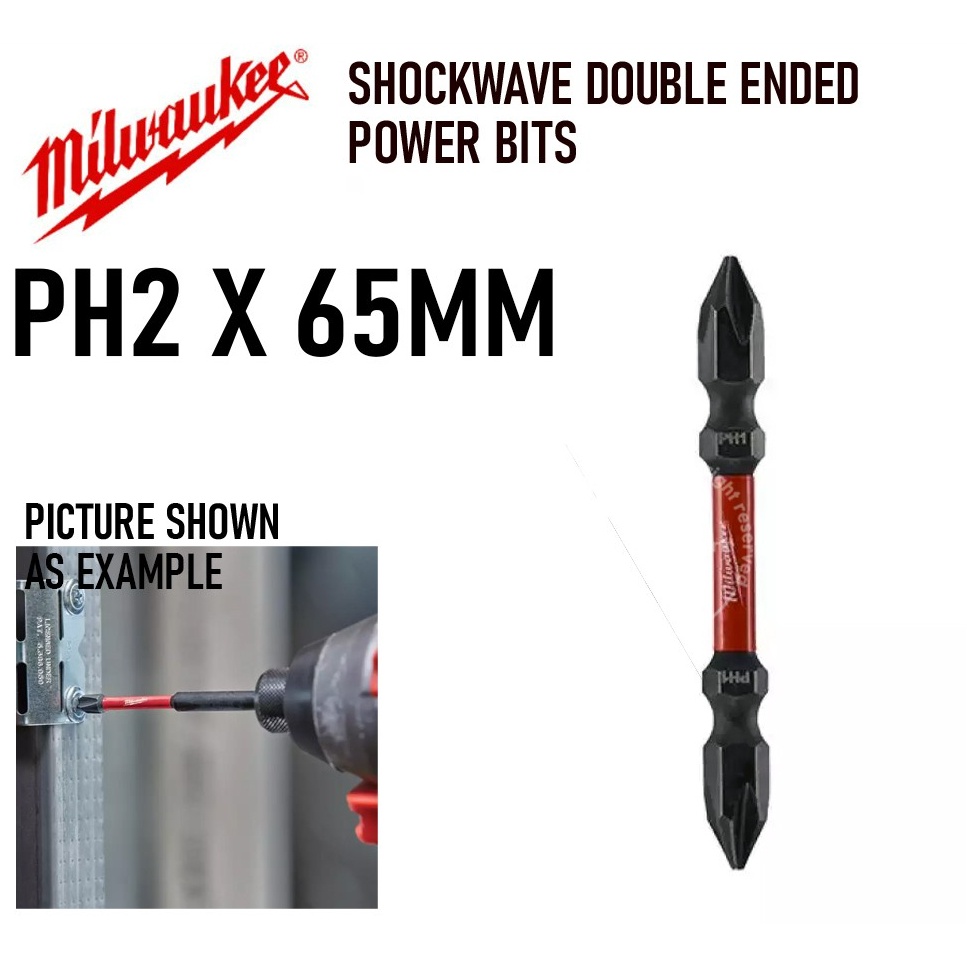 Milwaukee Shockwave Impact Duty PH2 x 65mm Double Ended Power Bit (1