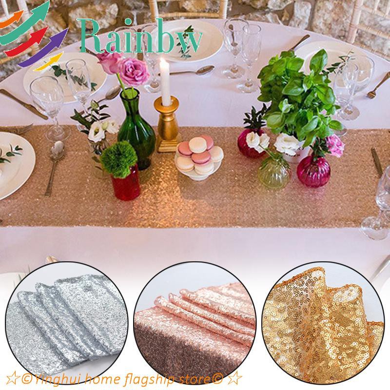 Yh Glitter Sequin Fabric Table Runner Wedding Reception Party