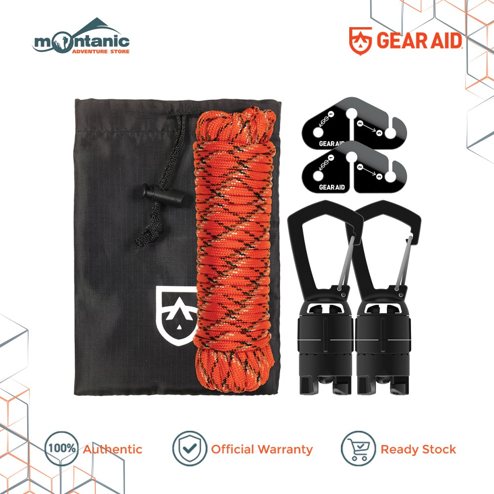 Gear Aid Camp Line Kit - Portable Outdoor Clothesline Cloth Drying Rope Hanger Drying Rack Rope