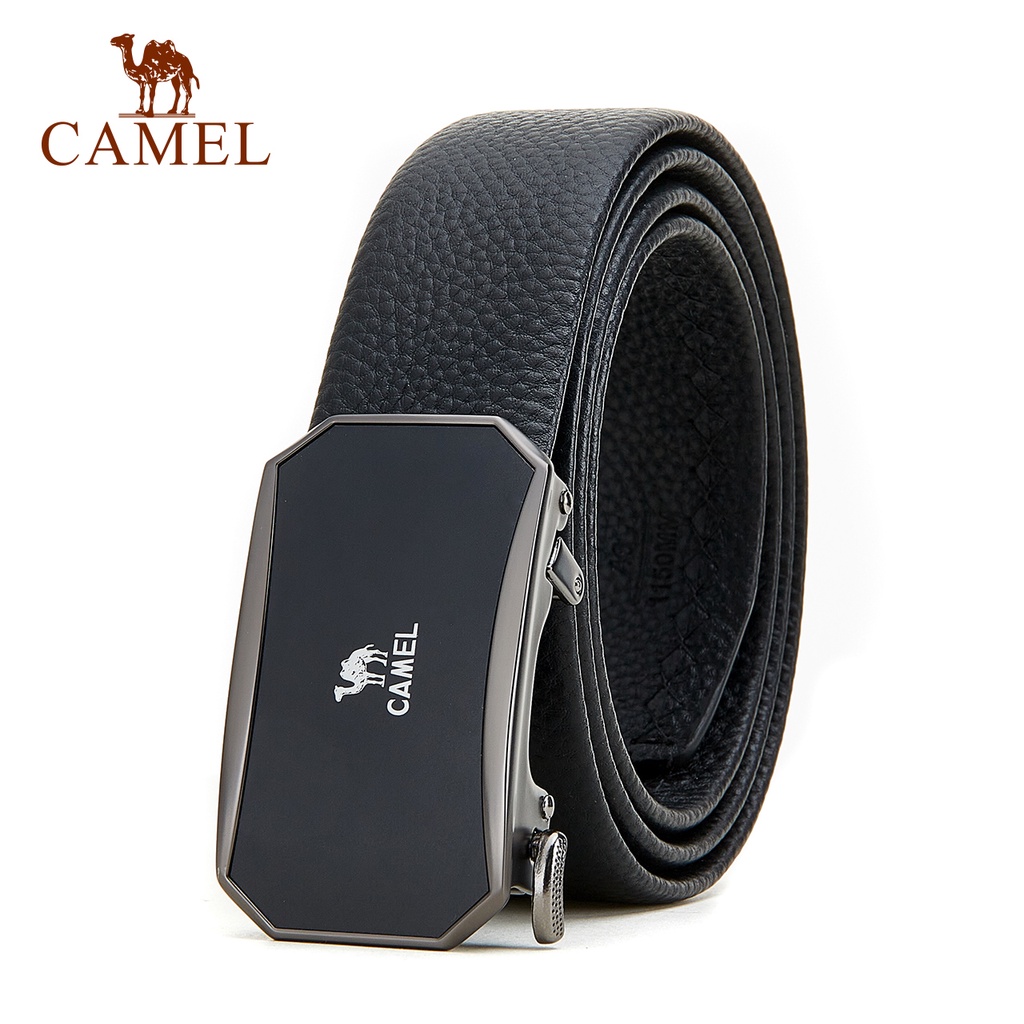 CAMEL Mens Automatic Buckle Belt Genuine Cow Leather Casual Strap Belt