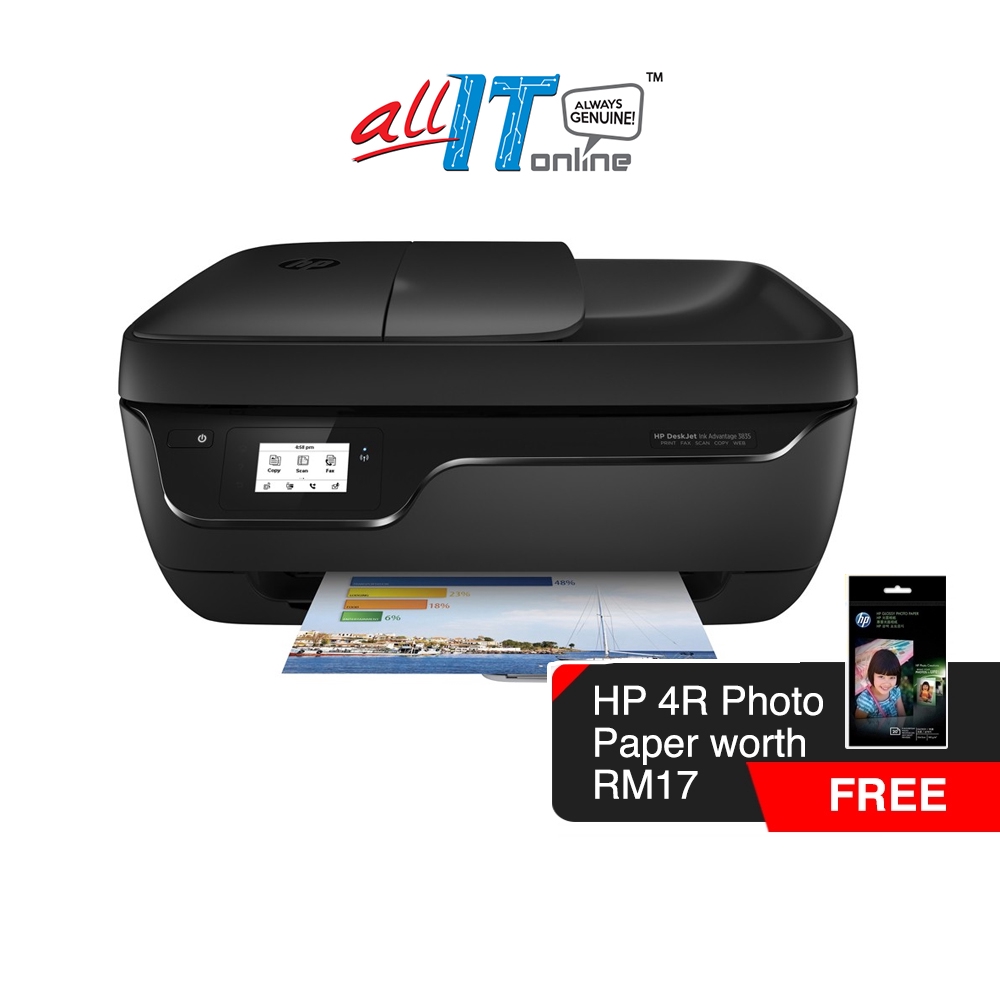 HP 3835 Deskjet Ink Advantage All in One Printer [Free HP ...