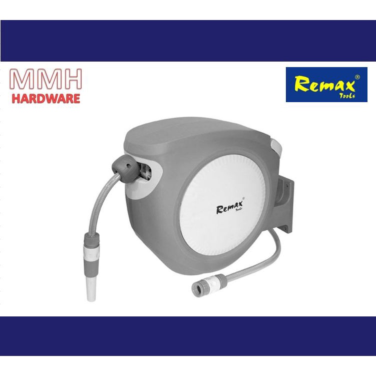 REMAX 1/2" X 20M 38NW202 AUTOMATIC PORTABLE WATER HOSE REEL GARDEN PVC
