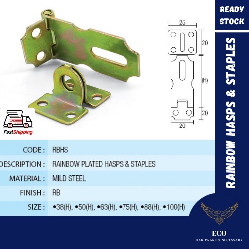 Rainbow Hasps & Staples/Mangga Besi Pintu for Safety Security Door Bolt