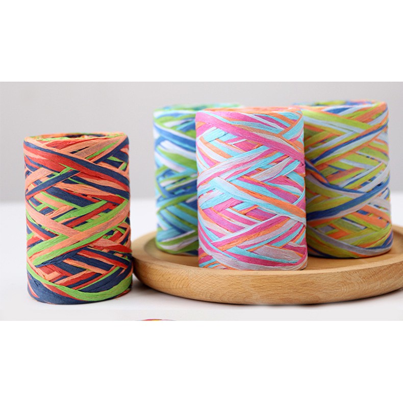 colored raffia ribbon