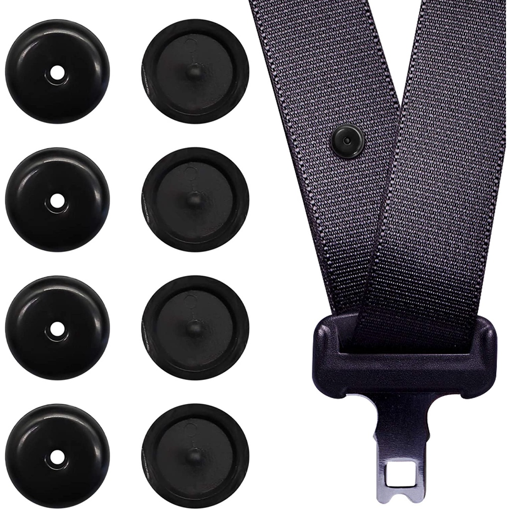 4 Pack Universal Car Seat Belt Button Stop Fit Seat Belt Stopper Kit