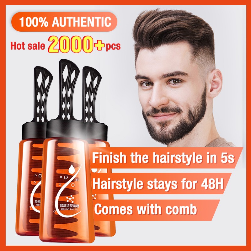 Men's Hair Gel Rambut lelaki Styling gel comb Hair styling in 3 seconds Slicked  Back head hair wax hair pomade 280ML | Shopee Malaysia