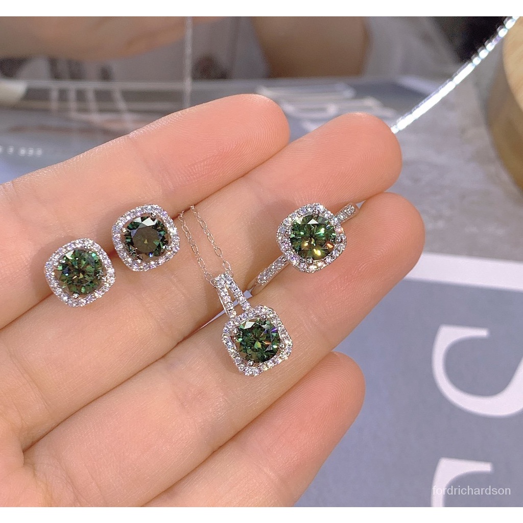 New hot sale【Lvzuan Square Bag Series】Authentic Moissanite Sterling Silver Couple Girlfriends Fairy Internet Celebrity