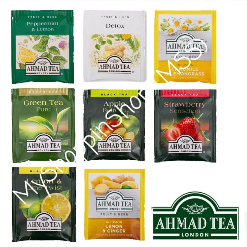 AHMAD TEA LONDON MANGO/ DETOX/ APPLE/ RASBERRY/ LEMON/ LIME/ CAMOMILE (LOOSE PACK/ ASSORTED FLAVOURS) 1 FOIL TEABAG