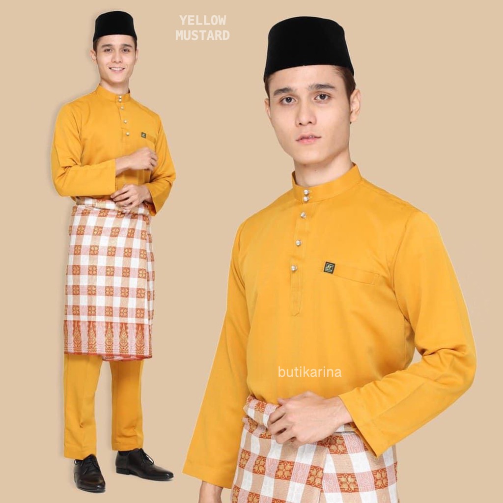 Baju Melayu Moden Kuning Yellow Mustard Dewasa Bapa Ayah Anak Kanak Kanak Budak Shopee Malaysia