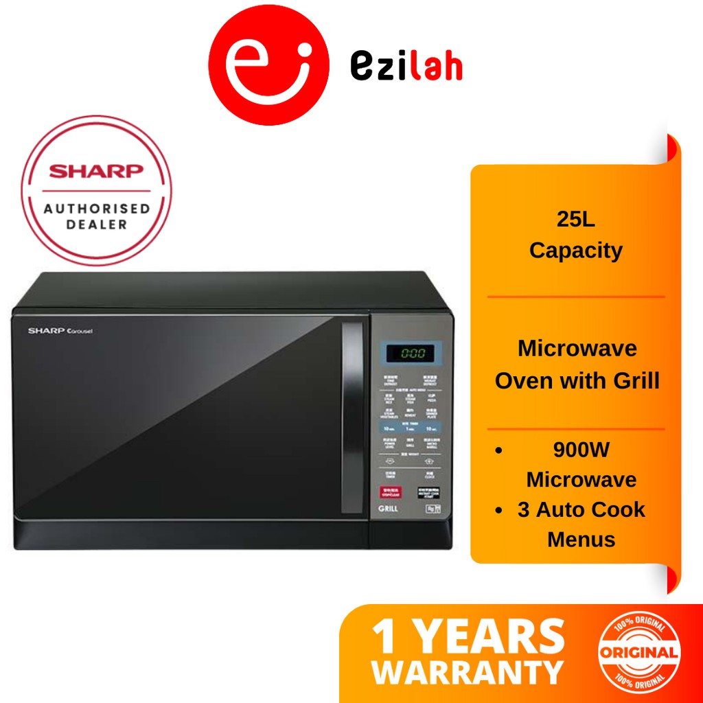 Sharp Microwave oven with Grill Digital (25L) R607EK Shopee Malaysia