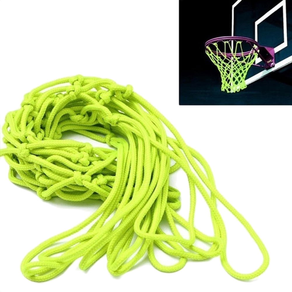 Basketball Net Glow in The Dark Luminous Basketball Hoop Net for Indoor Outdoor Sports Accessories Standard Size Net 