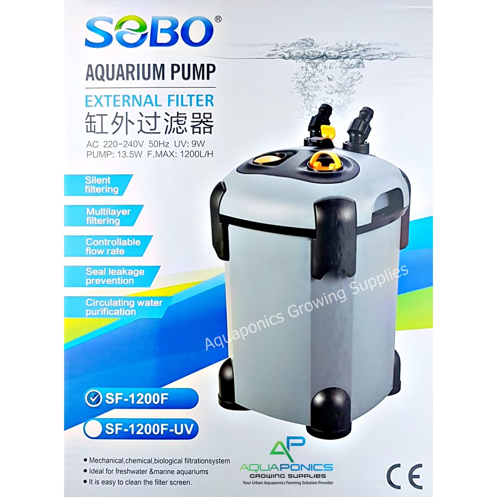 SOBO Canister External Filter with Aquarium Pump 1200L/Hr 13.5watt SF