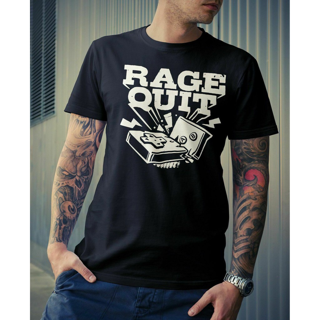 Mens Rage Quit Funny Fashion Gift Tee Novelty Game Gaming Geek Nerd T Shirt Shopee Malaysia