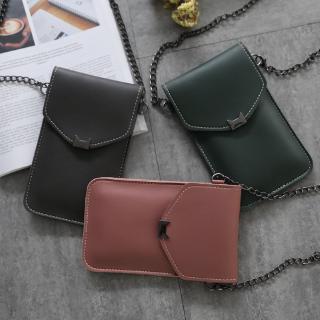 touchable pu leather mobile phone bag