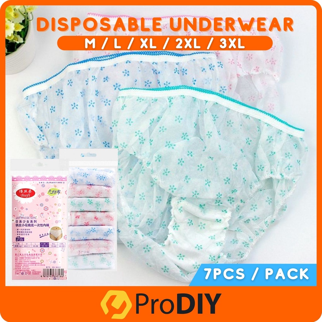 7PCS/Set Women Disposable Underwear Maternity Non Woven Cotton Panties Pregnant Pants Seluar Dalam Pakai Buang 一次性内衣