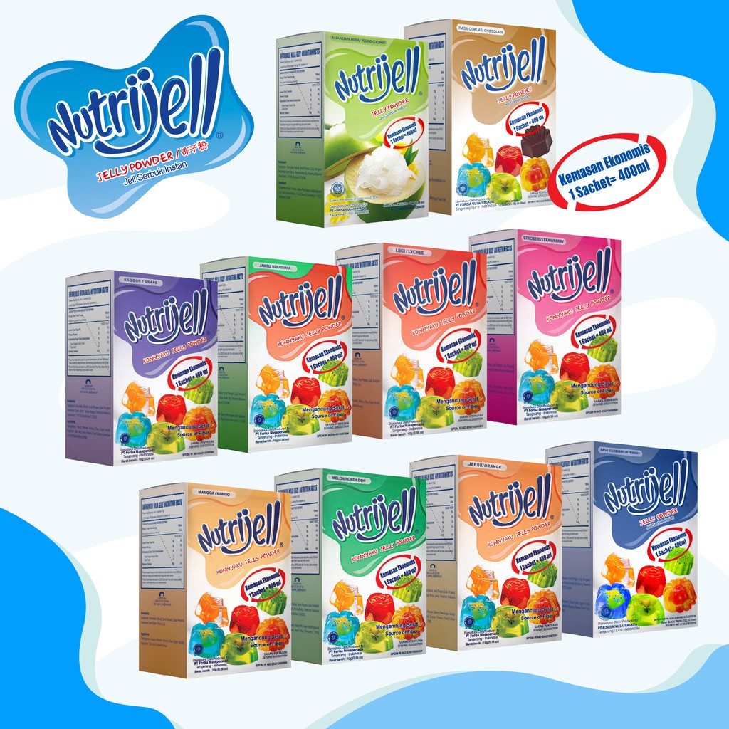 Nutrijell Jelly Powder Box (Multiple Flavor/ Yoghurt Flavor/ Balanced