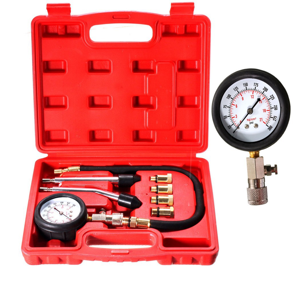 ePathChina® Portable Universal Engine Cylinder Pressure Compression Tester Test Kit Gauge Reading Diagnostic Tools for Car and Motorcycle 