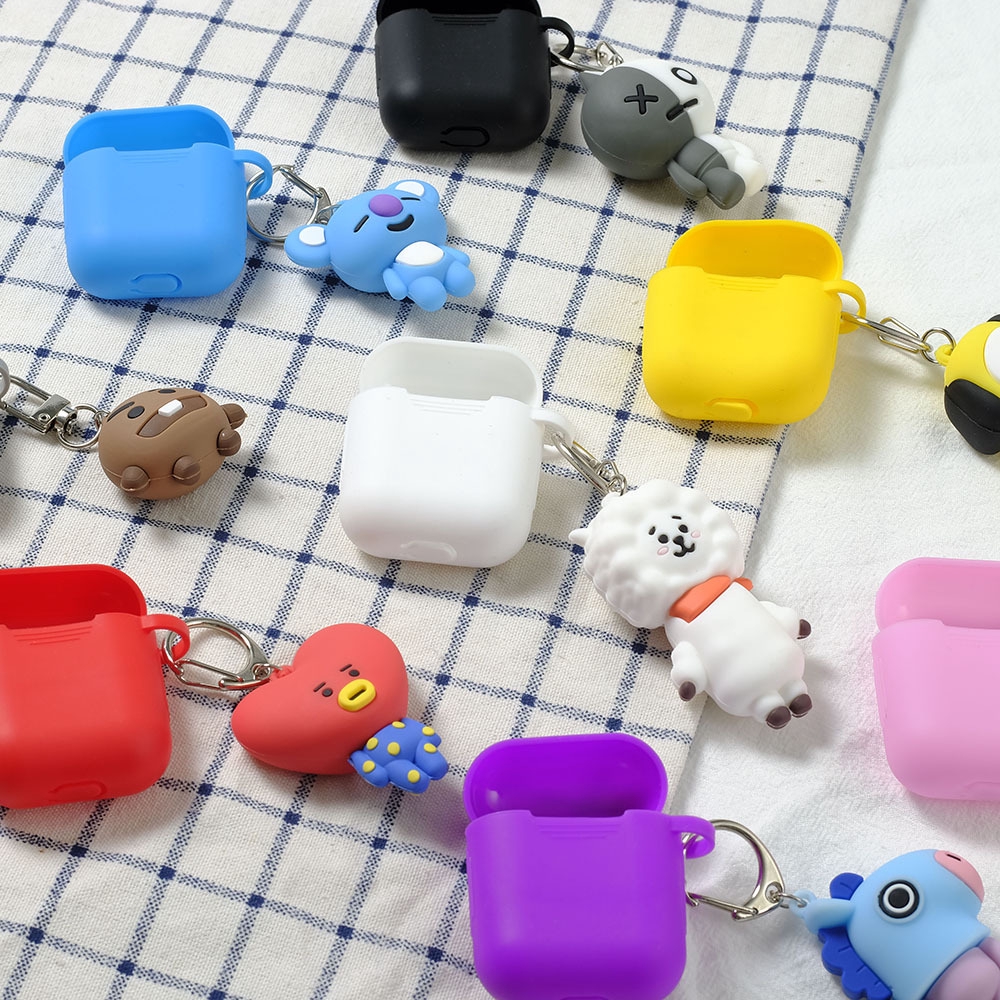 BTS BT21 KPOP AirPods Silicone Case with Key Chain Ring ...