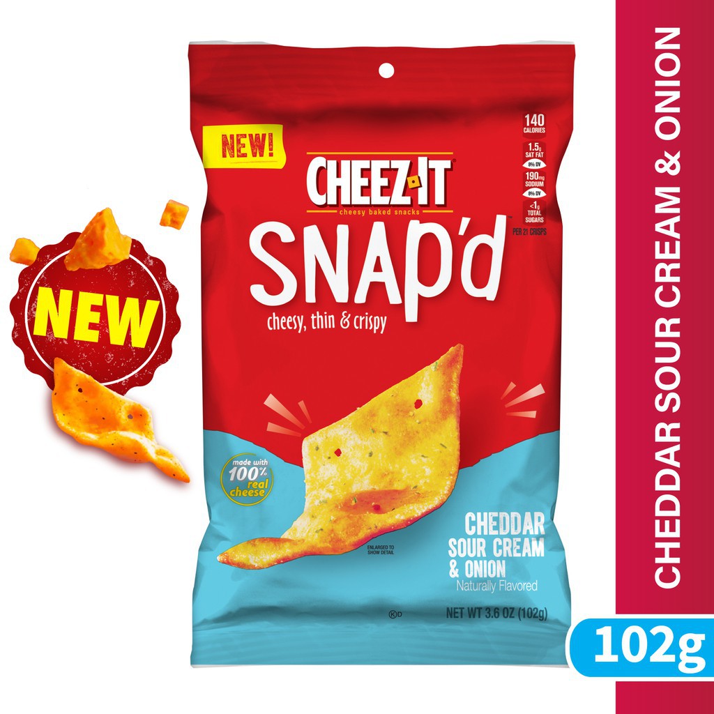 CheezIt Snap'D Cheddar Sour Cream And Onion (102g) [Expiry 21 August