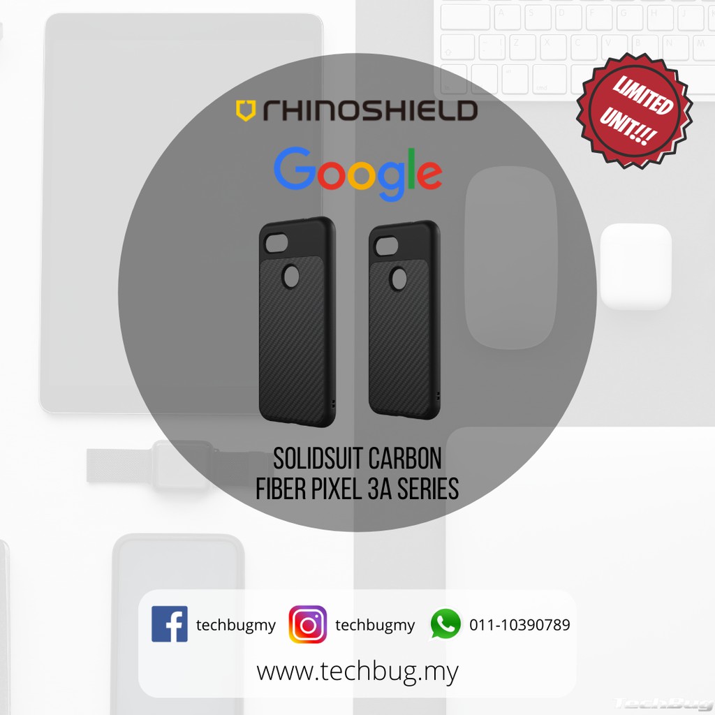 RhinoShield SolidSuit Case for Google Pixel 3a Series (Carbon Fiber) |  Shopee Malaysia