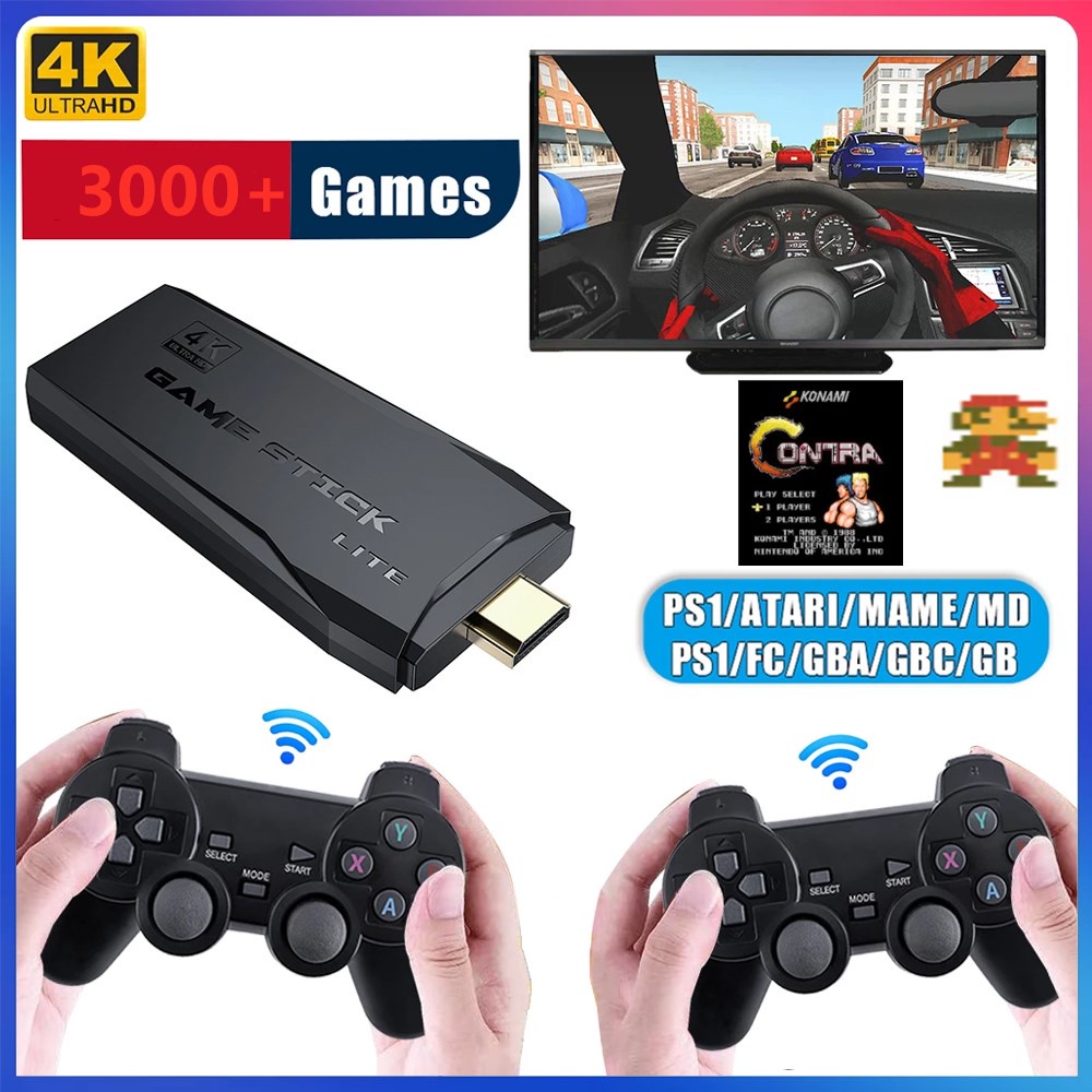 TV Game Console Game Stick Lite 4K Video Games Classic Games Wireless  Controller Retro Game Console 32GB/3500 Games | Shopee Malaysia