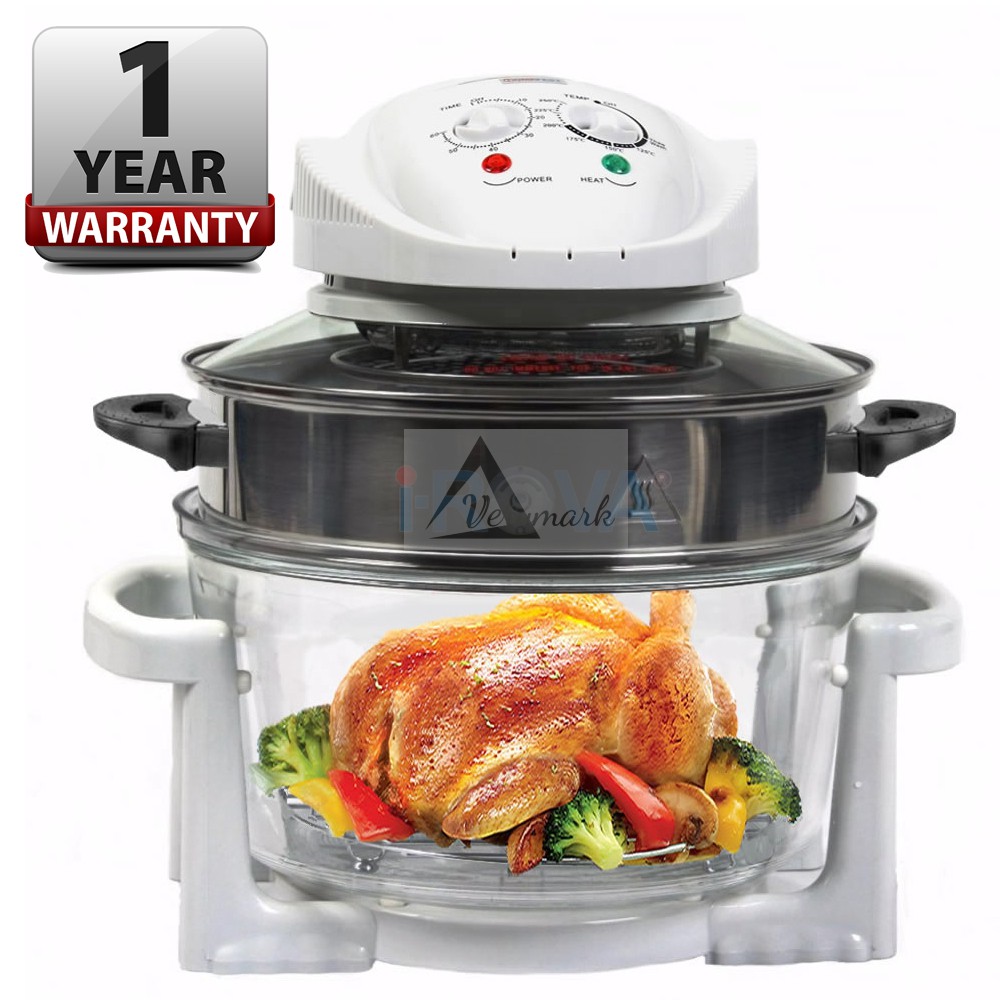 Electric Convection Turbo Halogen Glass Oven w/ Stainless Steel Air