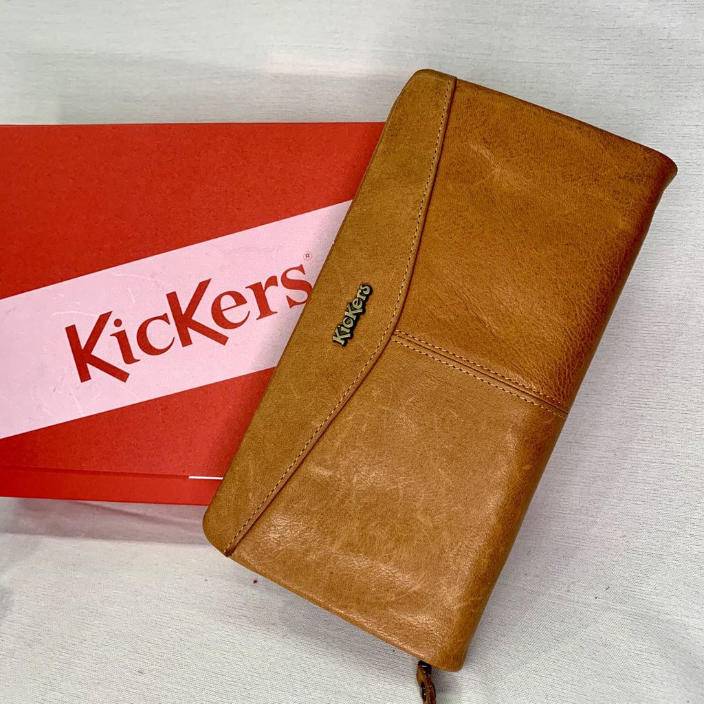 Kickers Long Purse Wallet Clutch Bag Original Genuine Leather Male