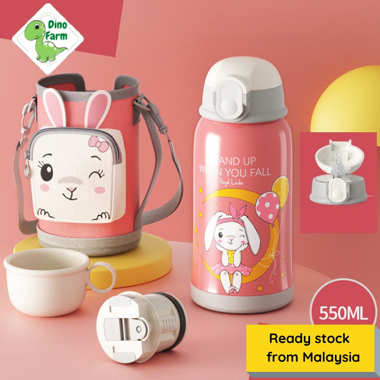 550ml Custom Cartoon Travel Vacuum Double Wall Insulated 304 Stainless Steel Children Kids Water Bottle With Straw Seetracker Malaysia - Double Wall Insulated Water Bottle With Straw