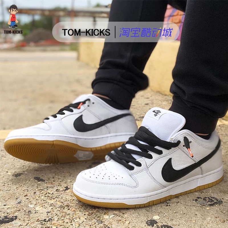 nike sb dunk low orange label white