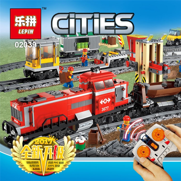 lego red cargo train