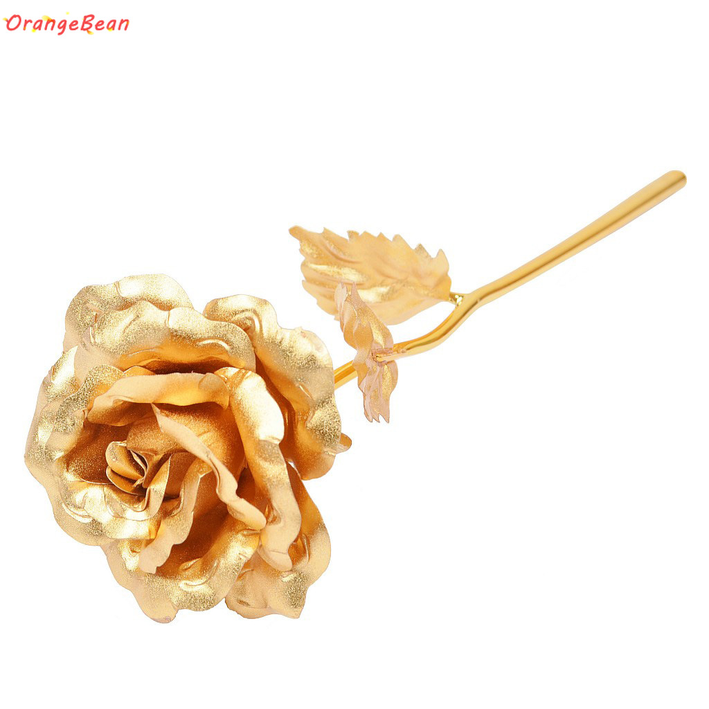 24k Gold Foil Rose Artificial Flowers Rose Birthday Valentine's Mother's Day Gift Flower Plastic Rose 玫瑰