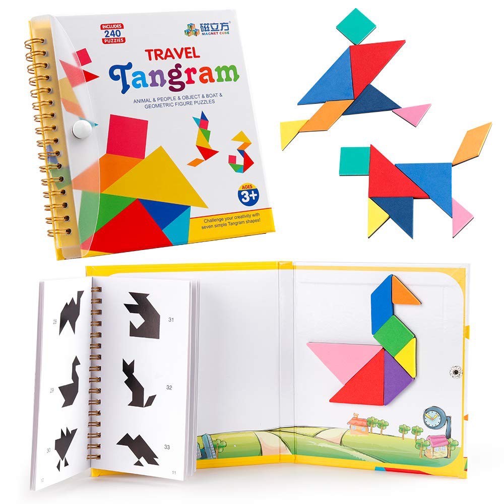 Magnetic Tangram Puzzle Magnetic Questions Books Educational Toys for ...
