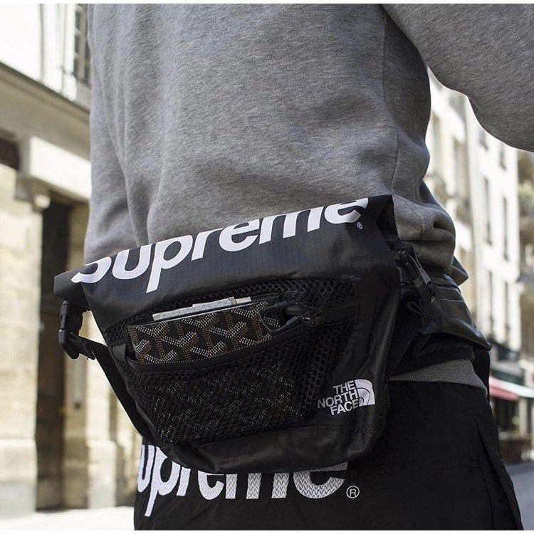 supreme north face leather waist bag